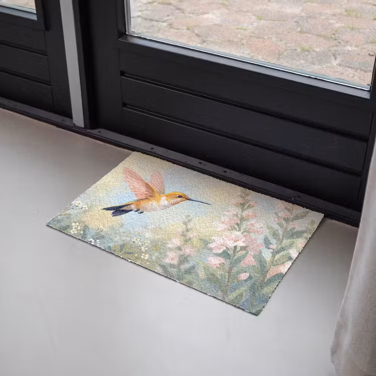 Kolibrie - Illustratie - Kleurrijk Deurmat klein -sfeer2