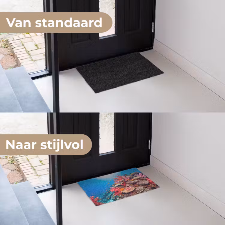 Koraalrif - Vissen - Onderwater - Tropisch - Rood Deurmat klein -voor-na_NL