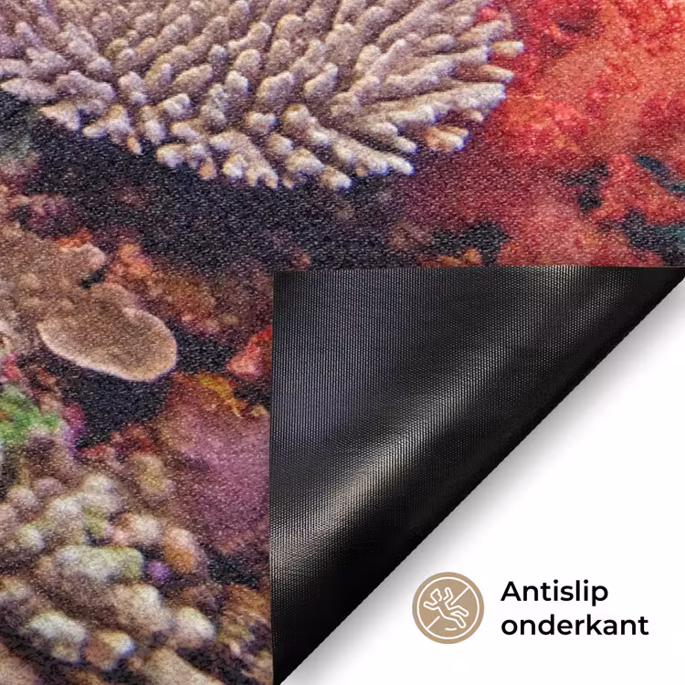 Koraalrif - Vissen - Onderwater - Tropisch - Rood Deurmat klein -antislip_NL