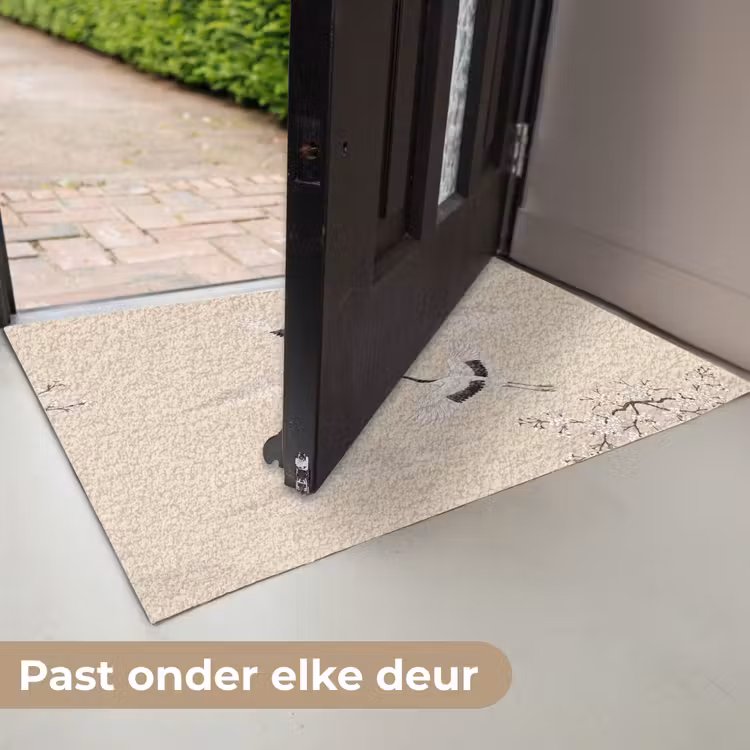 Kraanvogels - Bloesem - Beige Deurmat klein -USP_NL
