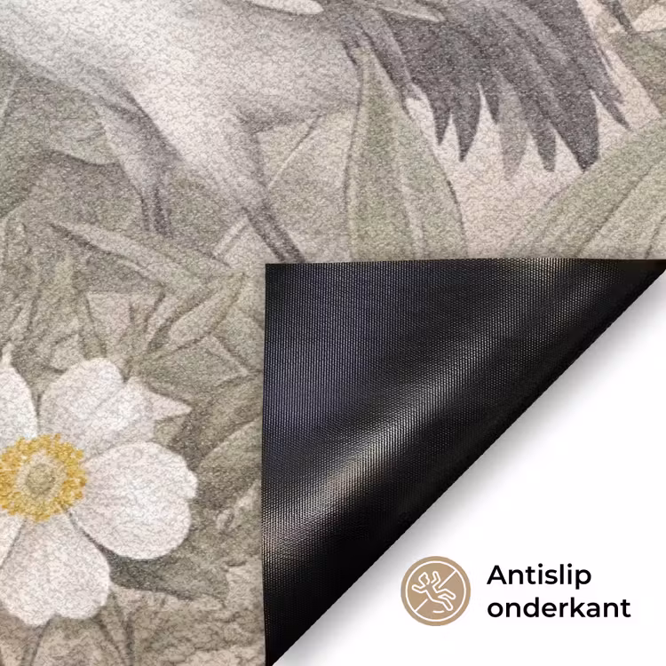 Kraanvogels - Natuur - Roze Deurmat klein -antislip_NL