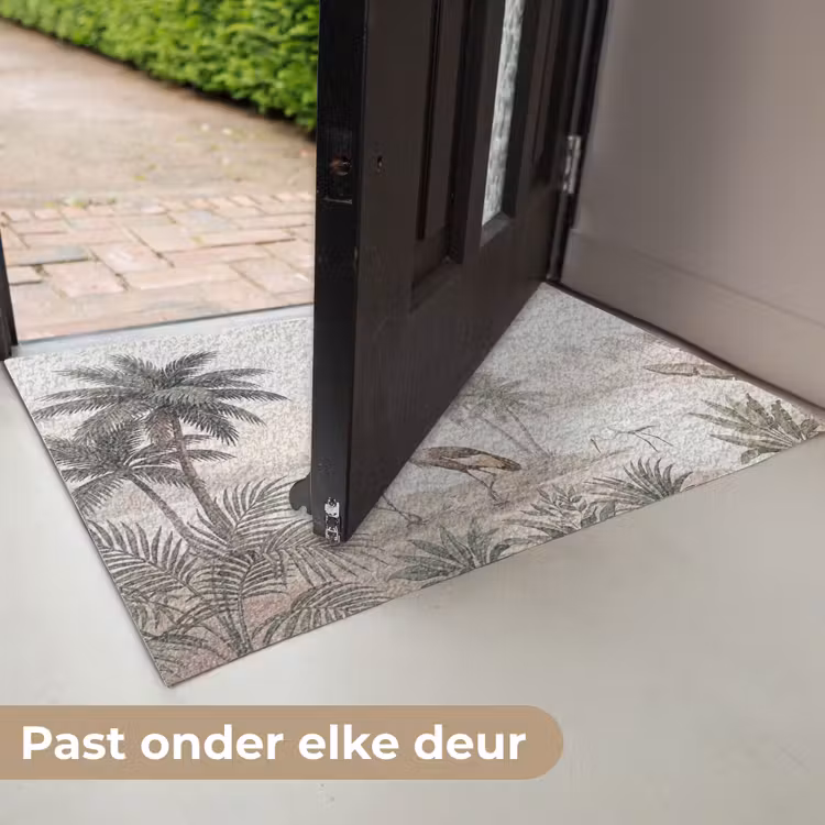 Kraanvogels - Palmbomen - Tropisch Deurmat klein -USP_NL