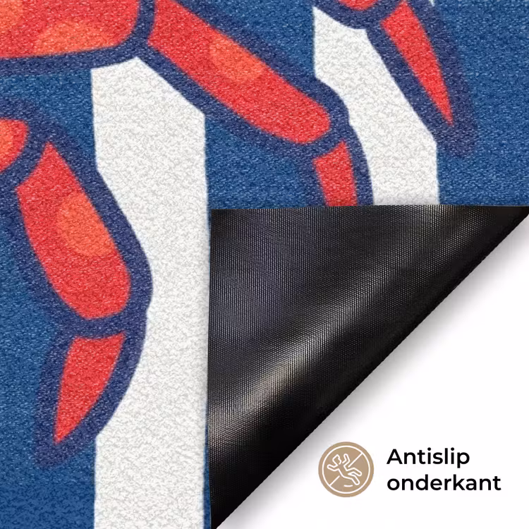 Krab - Strepen - Zeeleven - Illustratie - Rood Deurmat klein -antislip_NL
