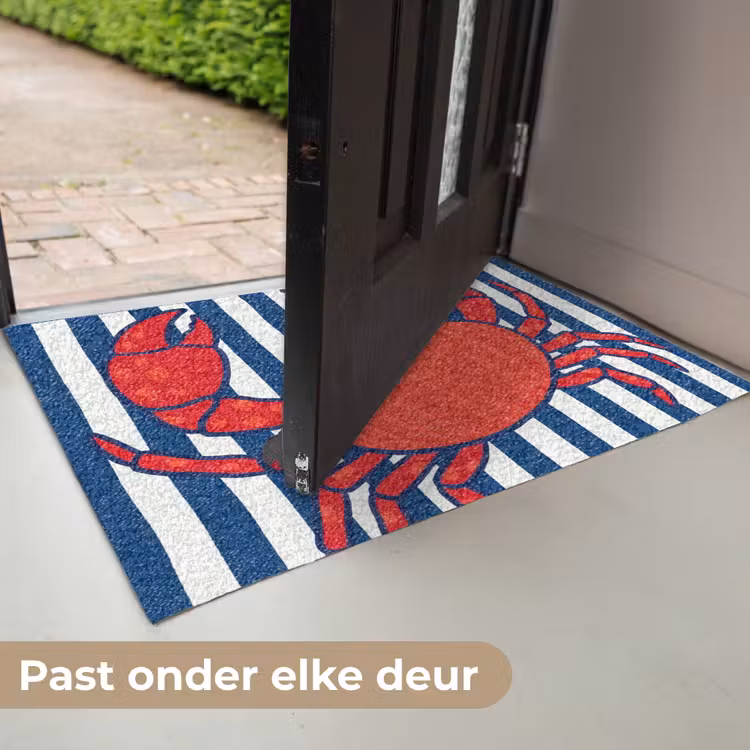 Krab - Strepen - Zeeleven - Illustratie - Rood Deurmat klein -USP_NL