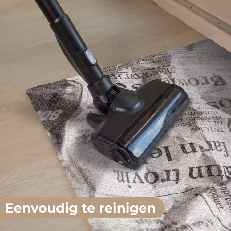 Krant - Gekreukeld - Textuur - Vintage - Zwart-wit Deurmat klein -reinigen_NL