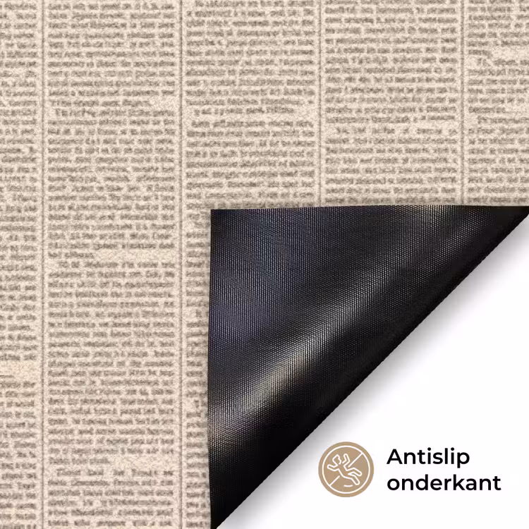 Krant - Nieuws - Historisch - Vintage - Beige Deurmat klein -antislip_NL