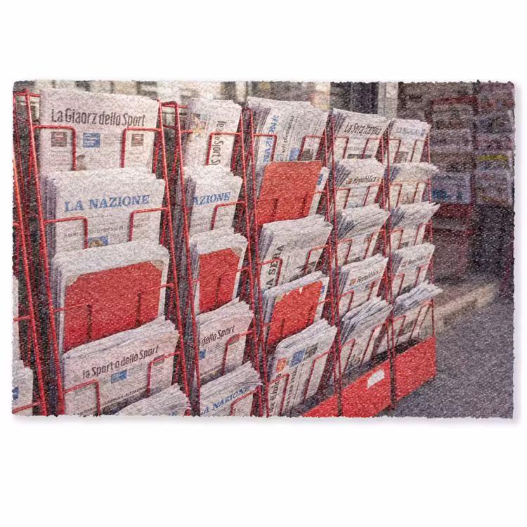 Kranten - Rek - Stedelijk - Dagelijks leven - Rood Deurmat klein -zkaufland3d