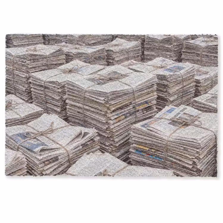 Kranten - Stapels - Touw - Informatie - Vintage Deurmat klein -zkaufland3d