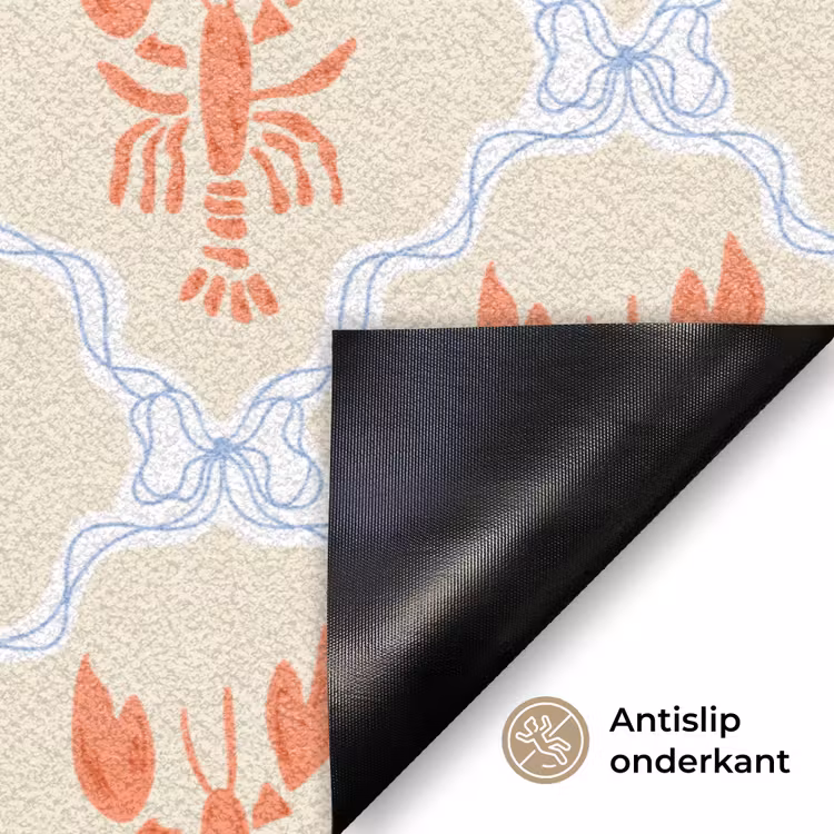 Kreeft - Geel - Patroon Deurmat klein 898 -antislip_NL