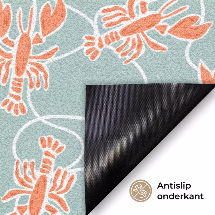 Kreeft - Groen - Patroon Deurmat klein 898 -antislip_NL