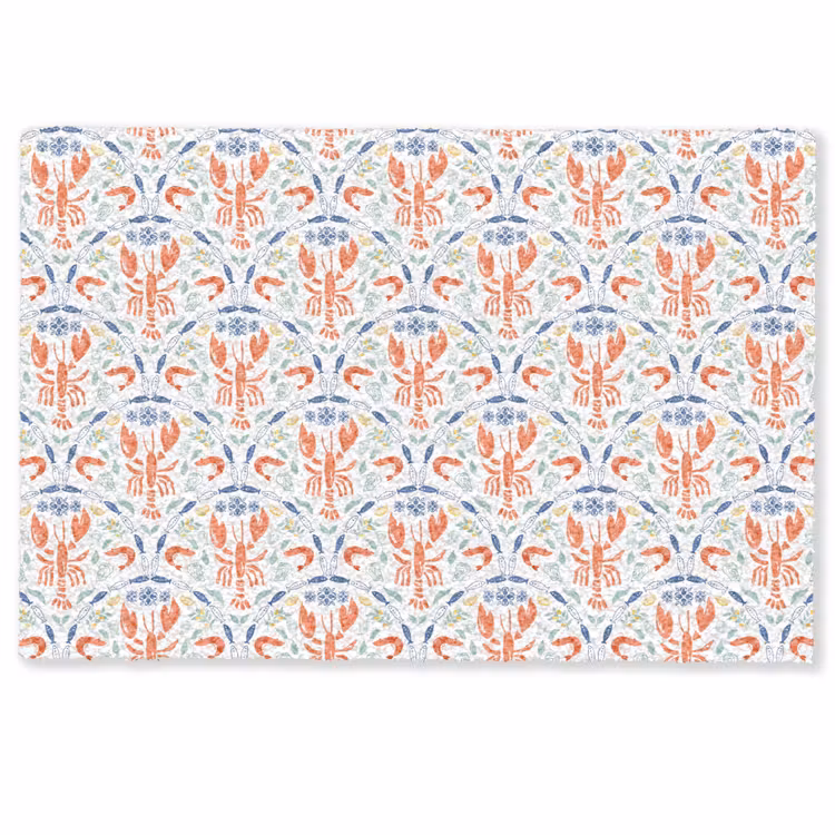 Kreeft - Patroon - Blauw Deurmat klein 898 -zkaufland3d