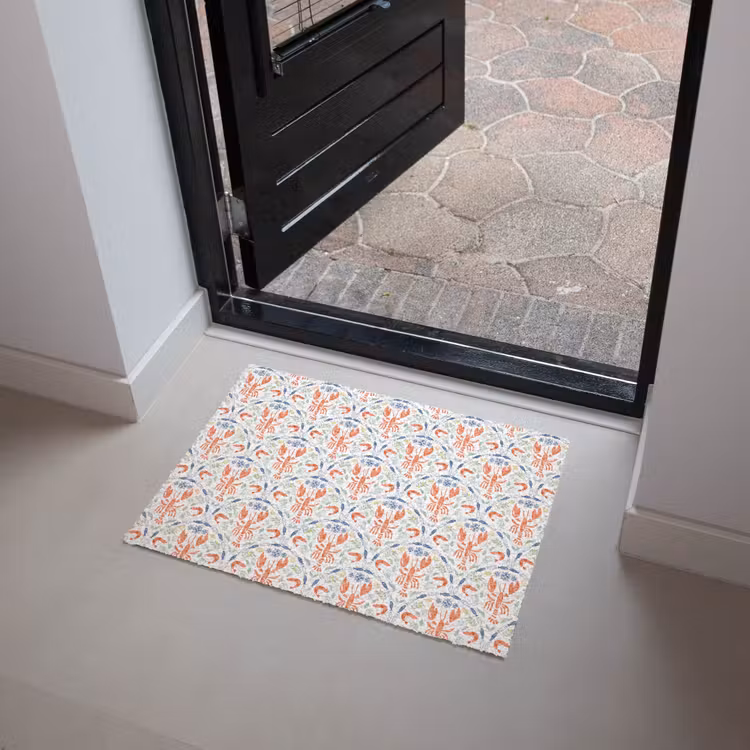 Kreeft - Patroon - Blauw Deurmat klein 898 -sfeer5