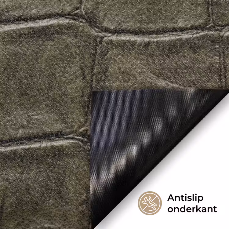 Krokodillenleer - Structuur - Groen Deurmat klein -antislip_NL