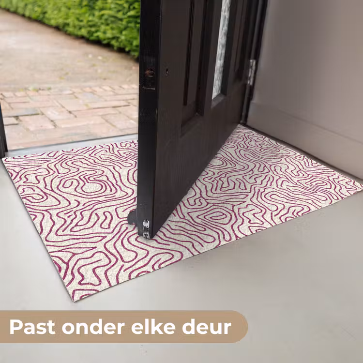Kronkelende lijn - Magenta - Crème Deurmat klein 898 -USP_NL