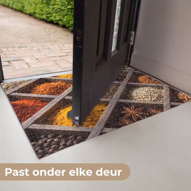 Deurmat - Kruiden - Houten - Eten - Kruiden - Houten - Eten Deurmat klein