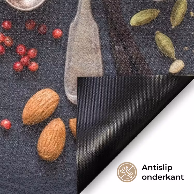 Kruiden - Lepels - Culinair - Kleurrijk - Sfeervol Deurmat klein -antislip_NL