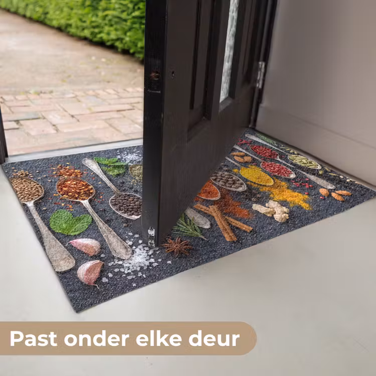 Kruiden - Lepels - Culinair - Kleurrijk - Sfeervol Deurmat klein -USP_NL