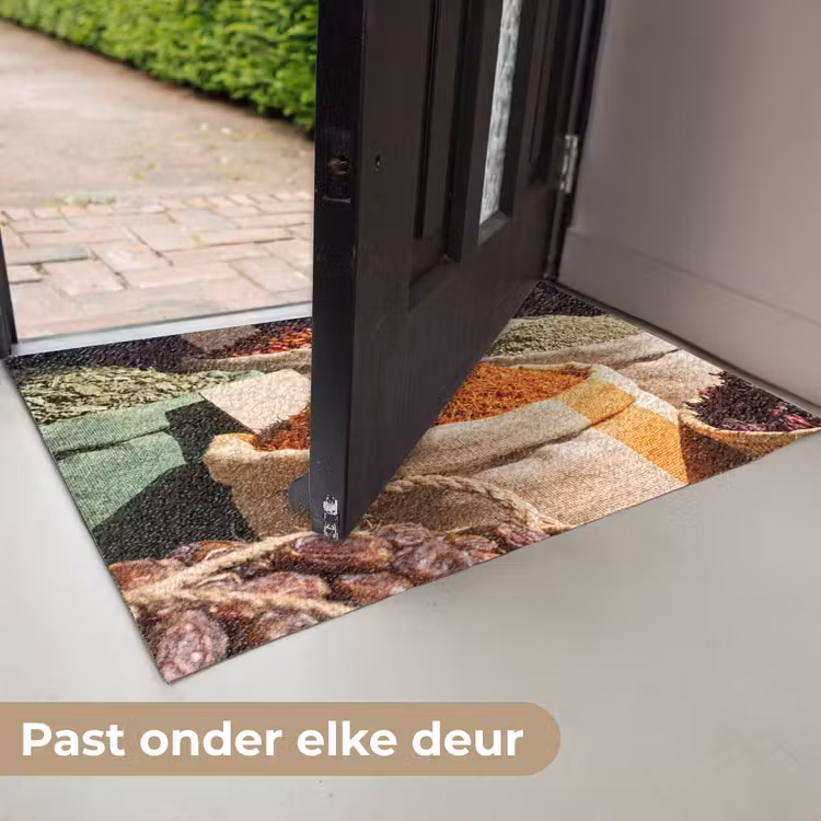 Deurmat - Kruiden - Markt - Kleurrijk - Kruiden - Markt - Kleurrijk Deurmat klein
