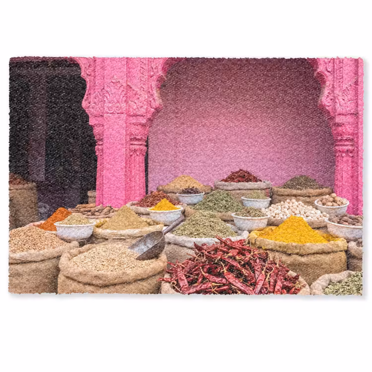 Deurmat - Kruiden - Markt - Roze - Kruiden - Markt - Roze Deurmat klein