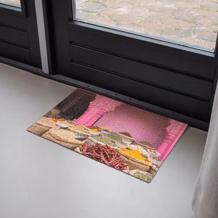 Deurmat - Kruiden - Markt - Roze - Kruiden - Markt - Roze Deurmat klein