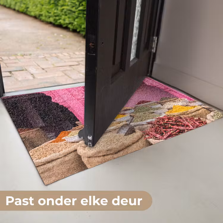 Deurmat - Kruiden - Markt - Roze - Kruiden - Markt - Roze Deurmat klein