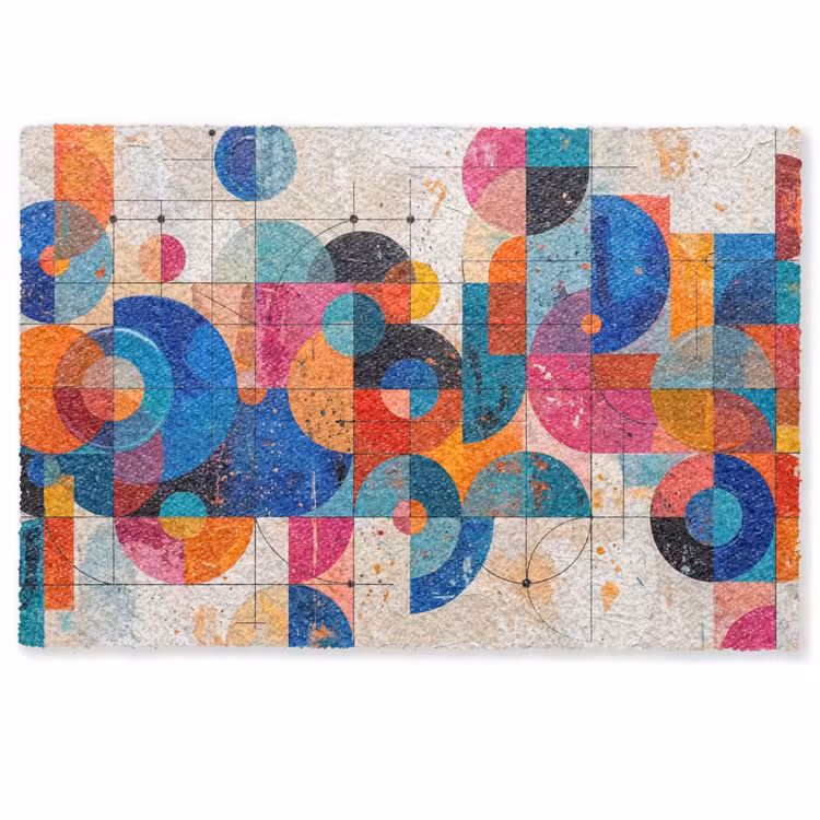Kunst - Geometrisch - Abstract - Kleurrijk Deurmat klein -zkaufland3d