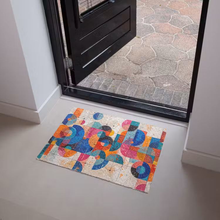 Kunst - Geometrisch - Abstract - Kleurrijk Deurmat klein -sfeer5