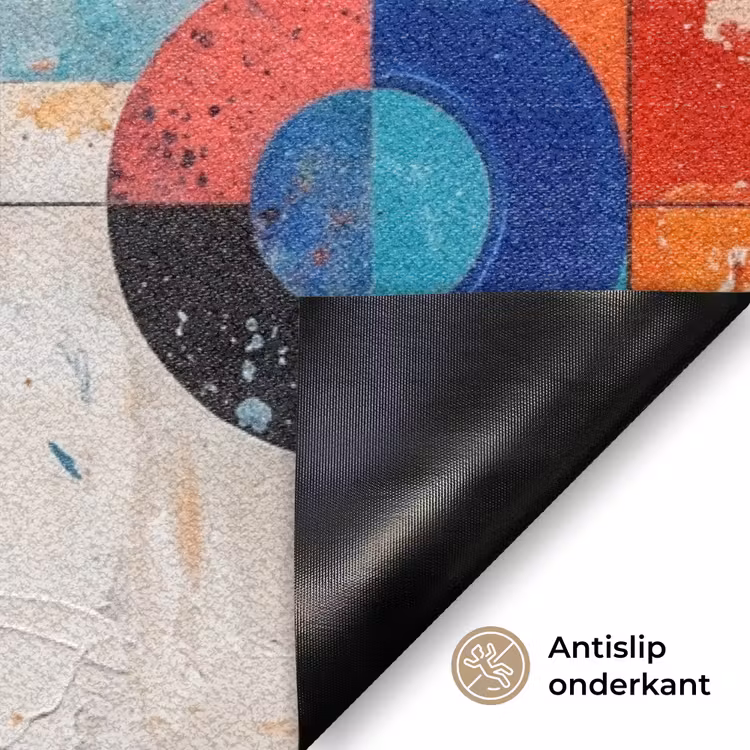 Kunst - Geometrisch - Abstract - Kleurrijk Deurmat klein -antislip_NL