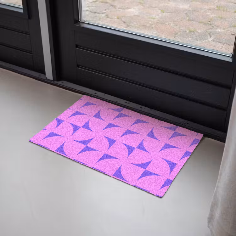 Kwadranten - Paars - Roze - Vierkanten Deurmat klein 898 -sfeer2