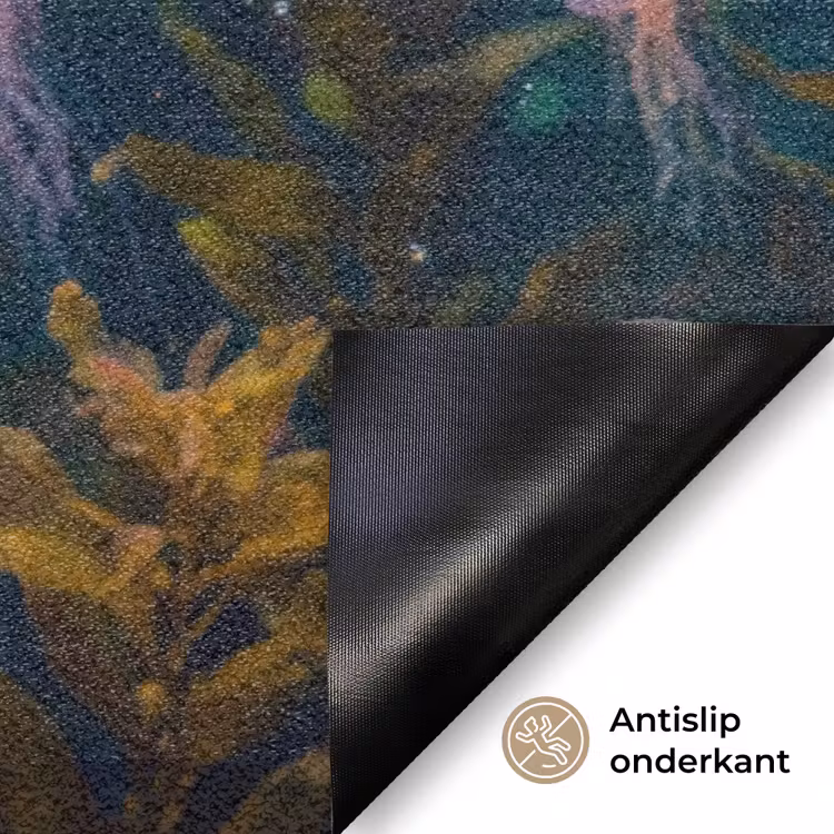 Kwal - Roze - Onderwater - Zeeleven - Dieren Deurmat klein -antislip_NL