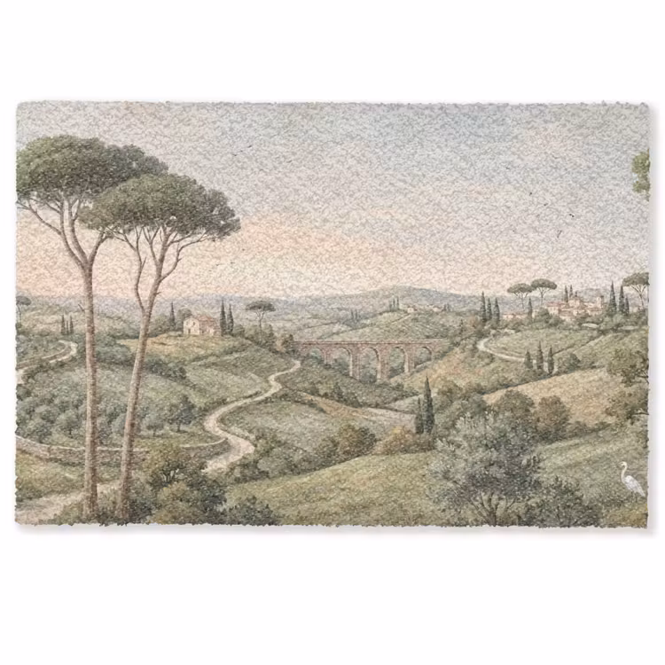 Landschap - Heuvels - Zandpad - Groen Deurmat klein -zkaufland3d