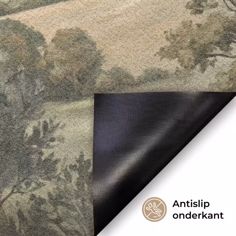 Landschap - Heuvels - Zandpad - Groen Deurmat klein -antislip_NL