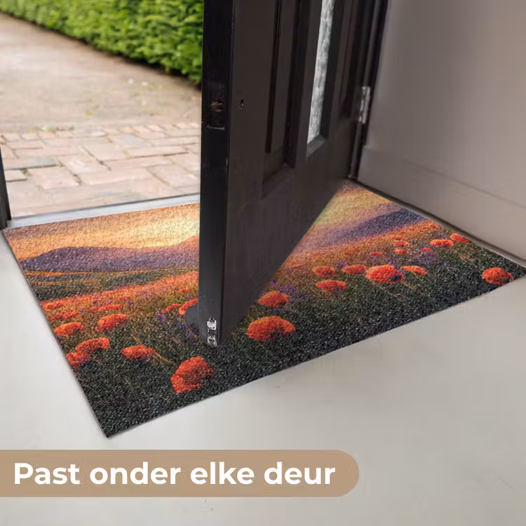 Landschap - Zonsondergang - Bloemenveld Deurmat klein -USP_NL