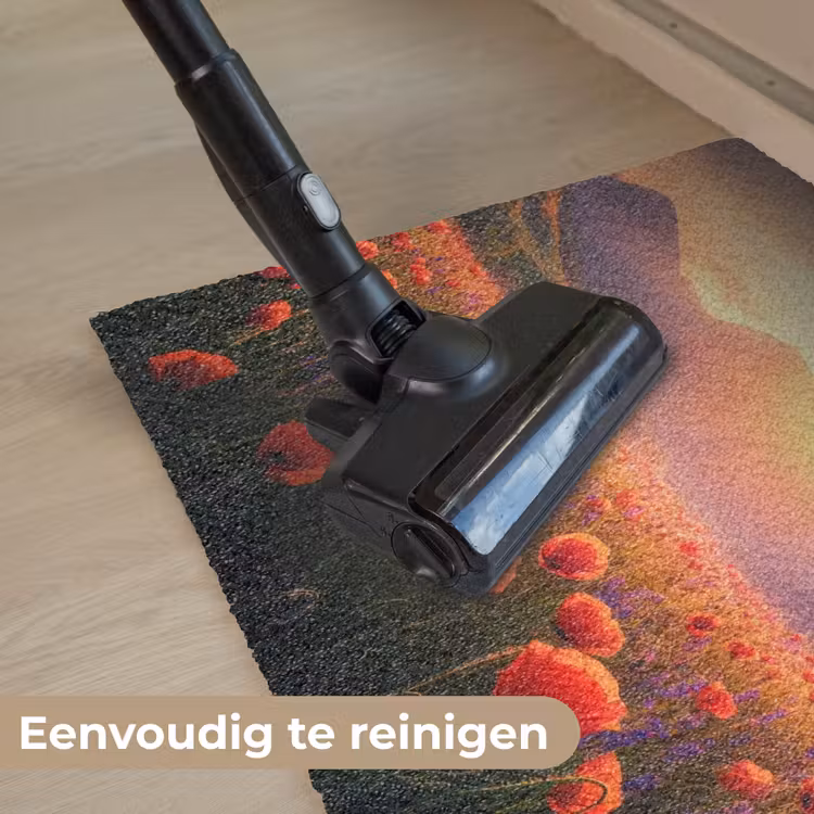 Landschap - Zonsondergang - Bloemenveld Deurmat klein -reinigen_NL