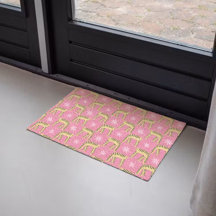 Langbenige -Tijgerkatten - Roze - Sterren Deurmat klein 898 -sfeer2