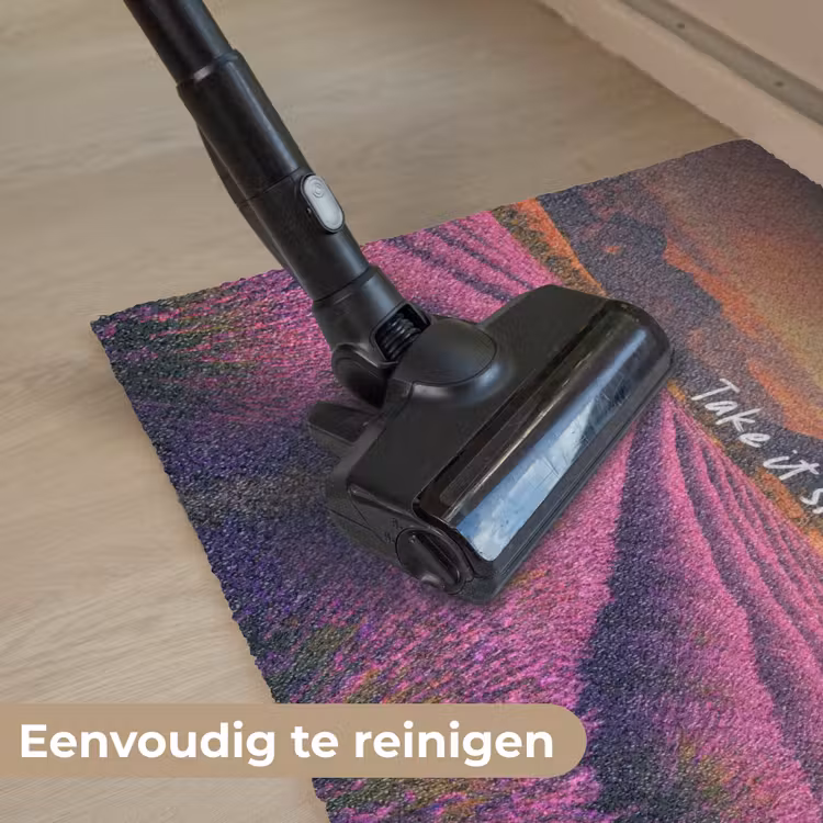 Lavendelveld - Quote - Zonsondergang Deurmat klein -reinigen_NL