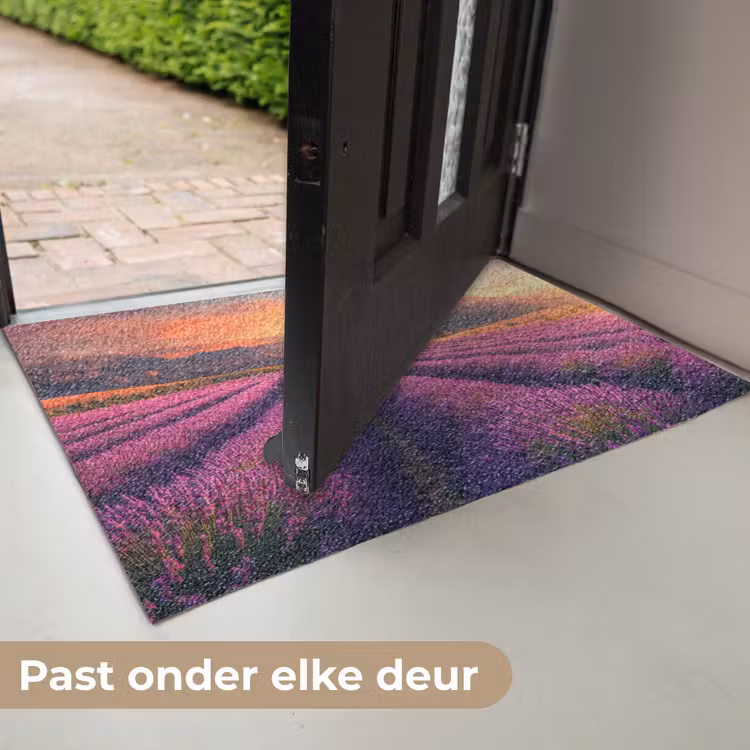 Lavendelveld - Zonsondergang - Paars Deurmat klein -USP_NL