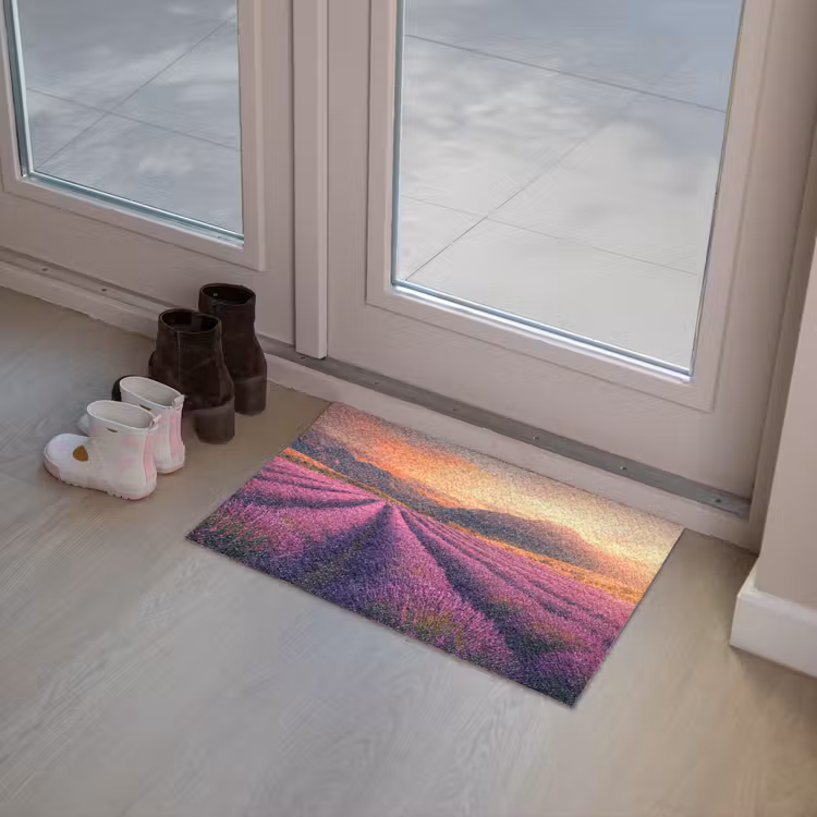 Lavendelveld - Zonsondergang - Paars Deurmat klein -sfeer3