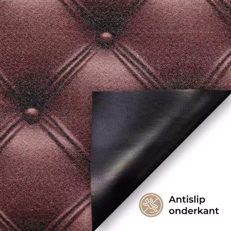 Leer - Patroon - Bordeaux Deurmat klein 898 -antislip_NL