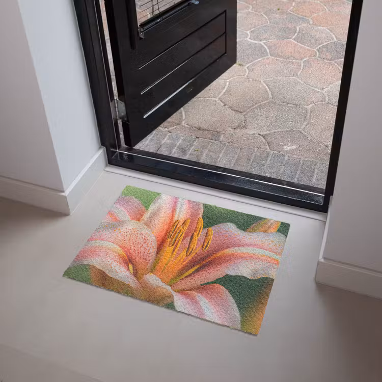 Lelie - Close up - Lichtroze Deurmat klein -sfeer5