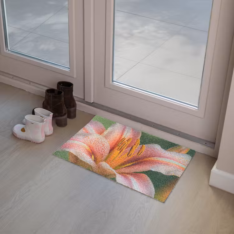 Lelie - Close up - Lichtroze Deurmat klein -sfeer3