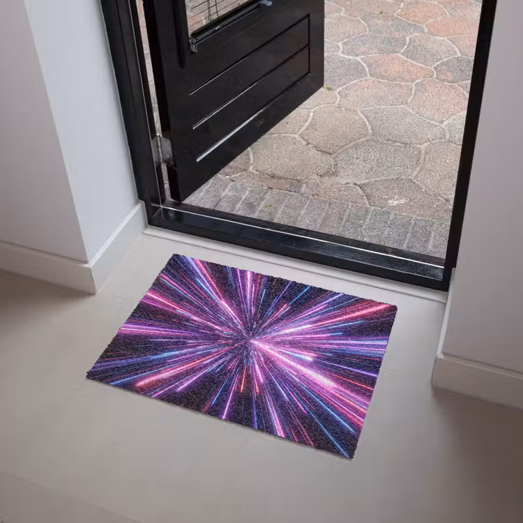 Lichtsnelheid - Ruimte - Roze - Paars Deurmat klein -sfeer5