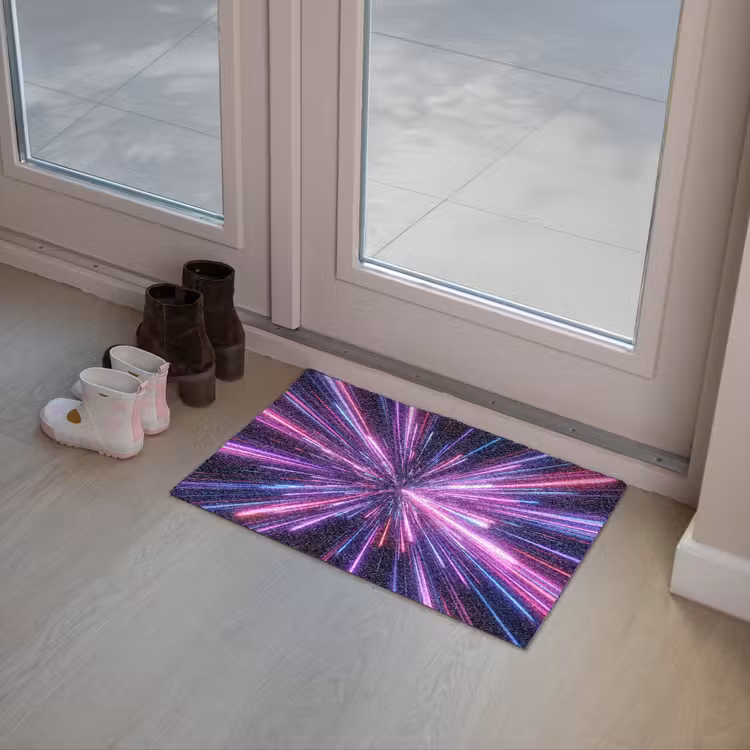 Lichtsnelheid - Ruimte - Roze - Paars Deurmat klein -sfeer3