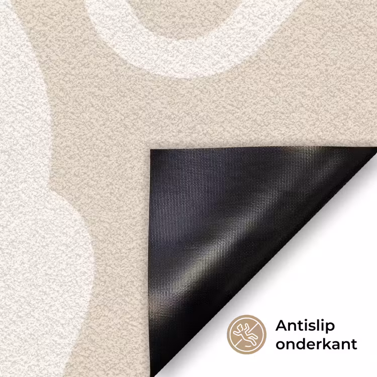 Lijnen - Abstract - Beige - Wit - Minimalistisch Deurmat klein -antislip_NL