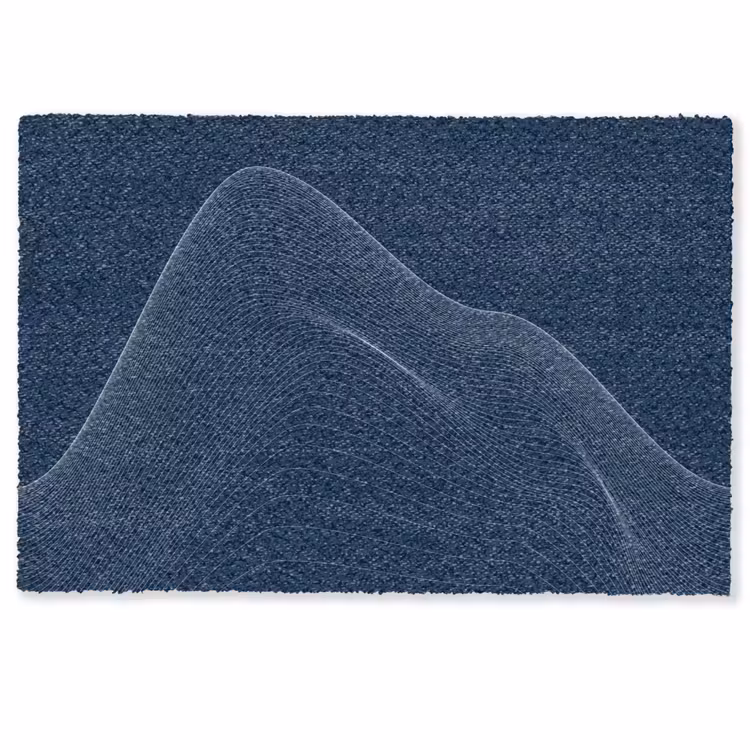 Lijnen - Abstract - Blauw - Wit Deurmat klein -zkaufland3d