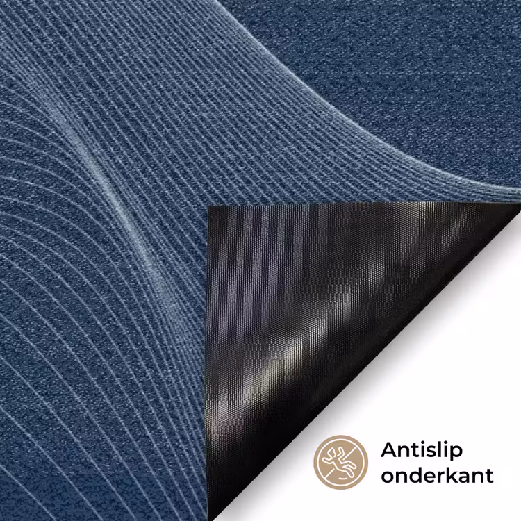 Lijnen - Abstract - Blauw - Wit Deurmat klein -antislip_NL