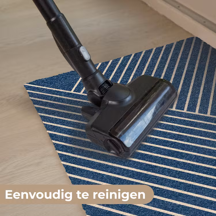 Lijnen - Abstract - Blauw - Wit - Minimalistisch Deurmat klein -reinigen_NL