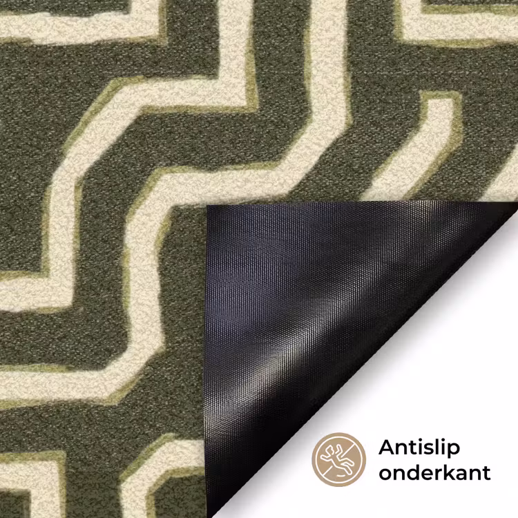 Lijnen - Abstract - Groen Deurmat klein 898 -antislip_NL