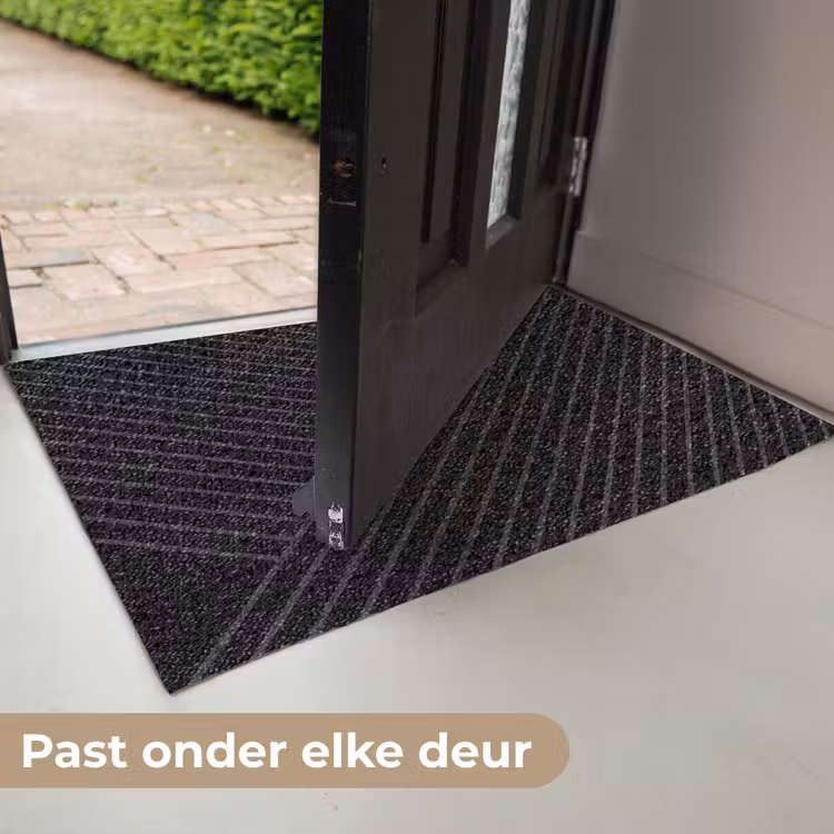 Lijnen - Abstract - Zwart - Grijs - Minimalistisch Deurmat klein -USP_NL