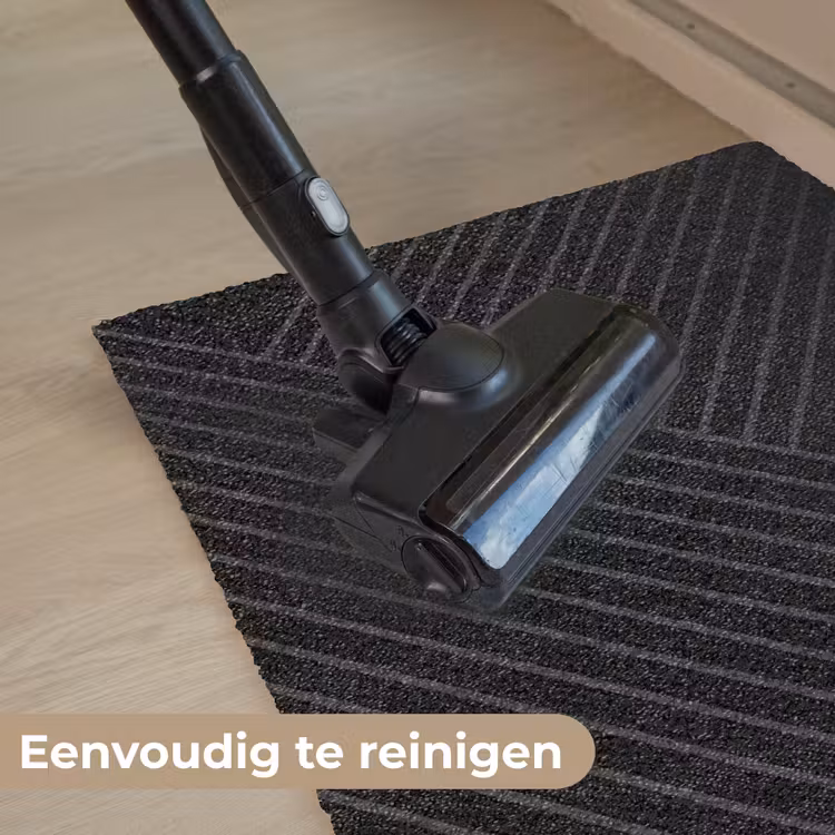 Lijnen - Abstract - Zwart - Grijs - Minimalistisch Deurmat klein -reinigen_NL